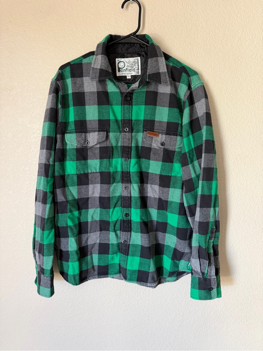 Penfield Trailwear Green Black Buffalo Plaid Flannel Shirt Men’s XL